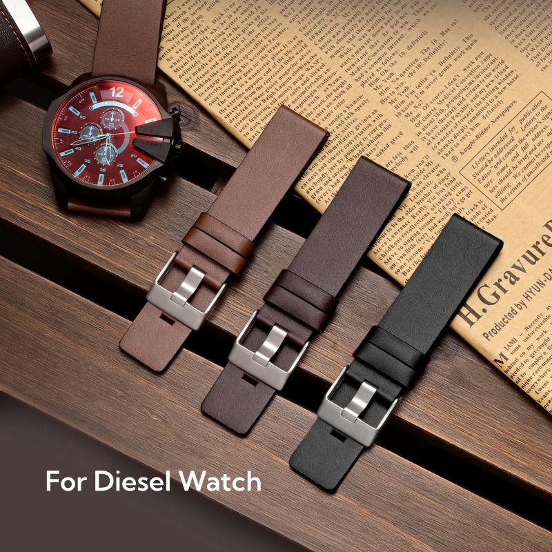 Diesel Watches Smartwatch - Erkekler için Pin Dokulu Deri Saat