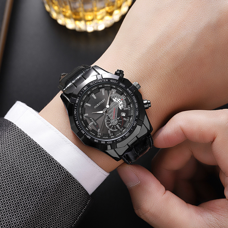 Smartwatch Watches Gift For Boys - Erkek Kuvars Saatleri Takvimli Klasik Kuvars