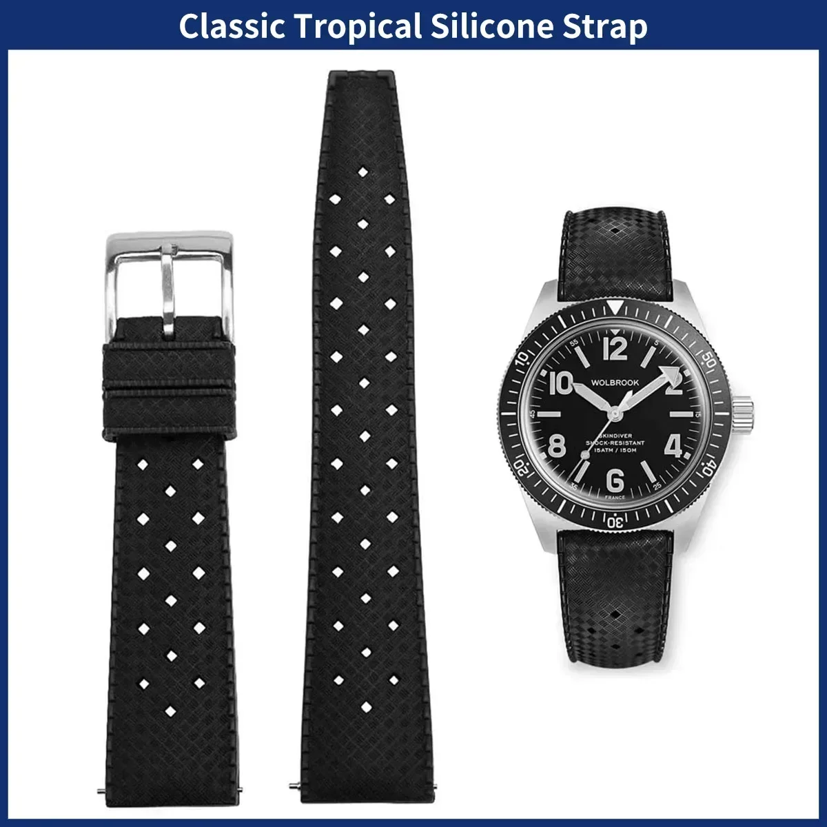 Watches Rolex Smartwatch - FKM saat kayışı 20mm 22mm tropikal