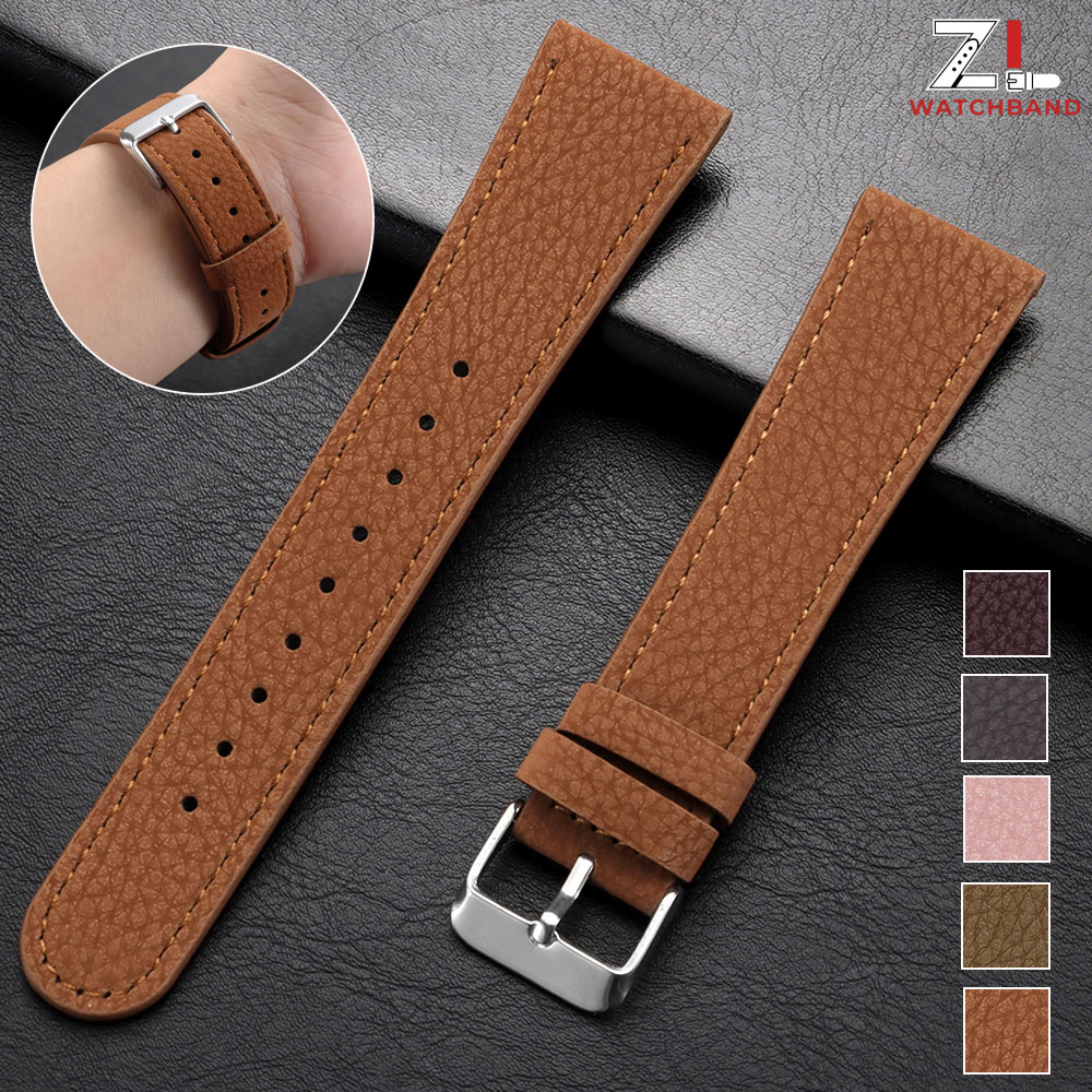 Smartwatch Purple Watches For Women - Liçi Desenli Deri Saat Kayışı 22mm