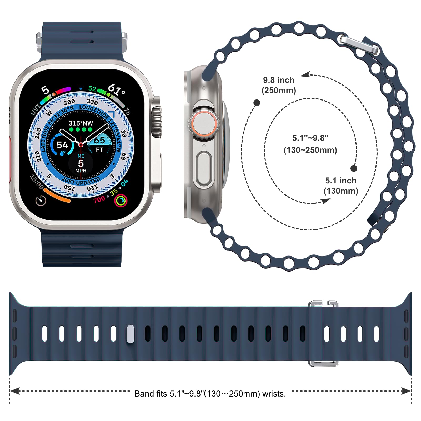 Apple için okyanus bant kayışı - Smartwatch Apple Watches For Men incelemesi ve fiyatı