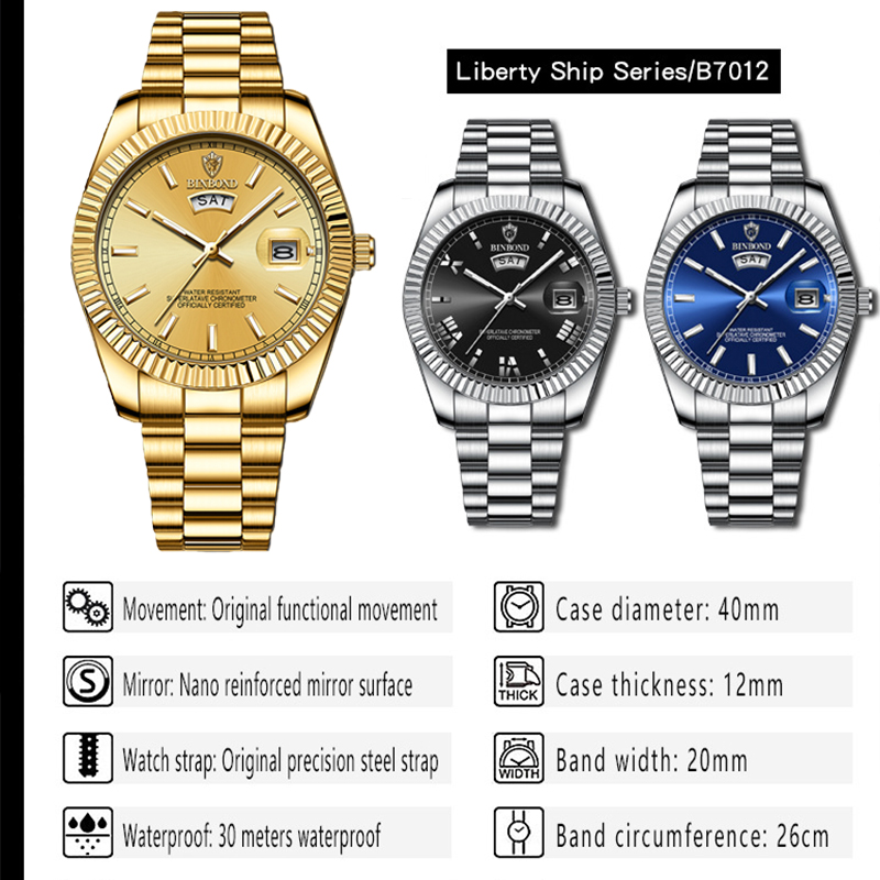 BINBOND B7012 Erkek Moda İş Sp - Rolex Watch Datejust incelemesi ve fiyatı