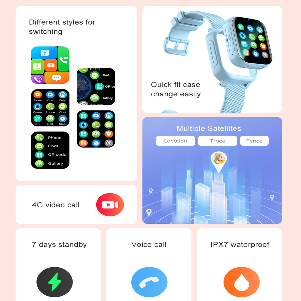 Akıllı saat Çocuklar 4G GPS WI - Smartwatch Watches Gift For Boys incelemesi ve fiyatı