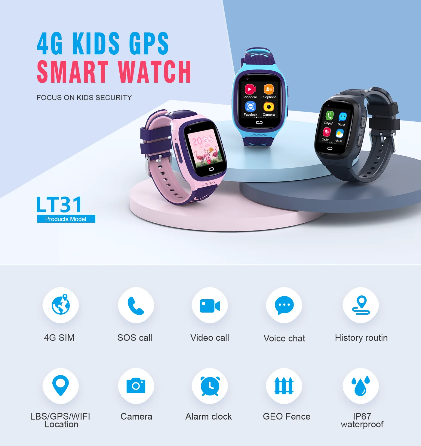 4G Çocuk Akıllı Saati SOS Su G - Smartwatch Watches Kids incelemesi ve fiyatı