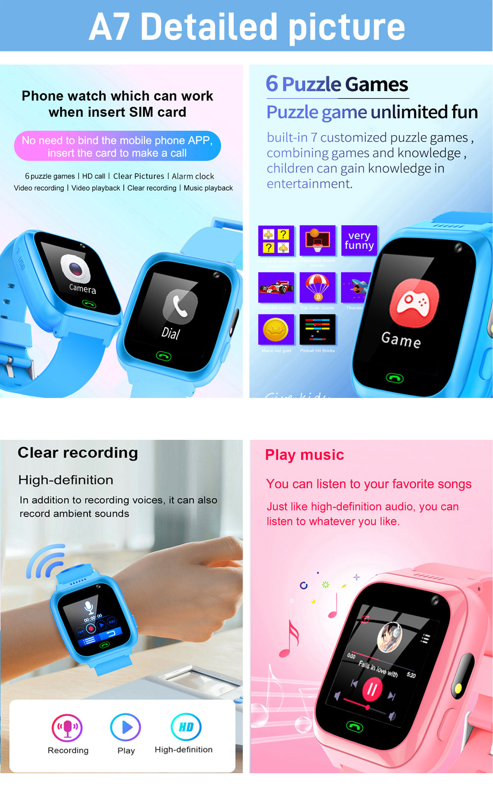 2G 4G çocuklar akıllı saat tel - Smartwatch Watches Gift For Boys incelemesi ve fiyatı
