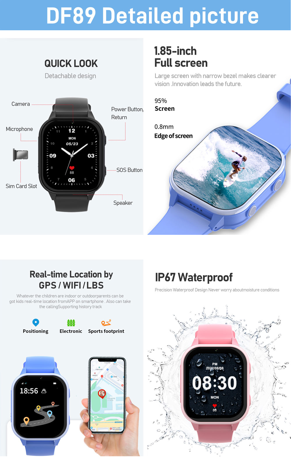 2G 4G çocuklar akıllı saat tel - Smartwatch Watches Gift For Boys incelemesi ve fiyatı